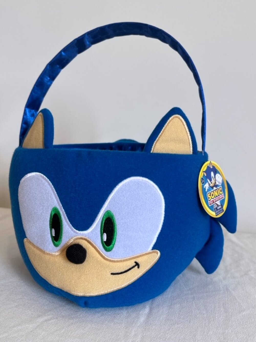 Sonic the Hedgehog Plush Halloween Trick or Treat Basket Candy Holder SEGA
